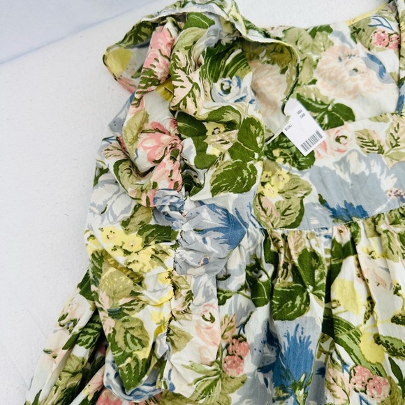 Urban Outfitters 100%Cotton Sundress Green and Pink Floral Top - Picture 13 of 15